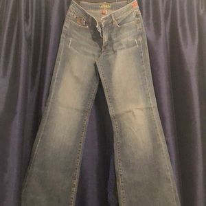 Size 4 Flare jean distressed color